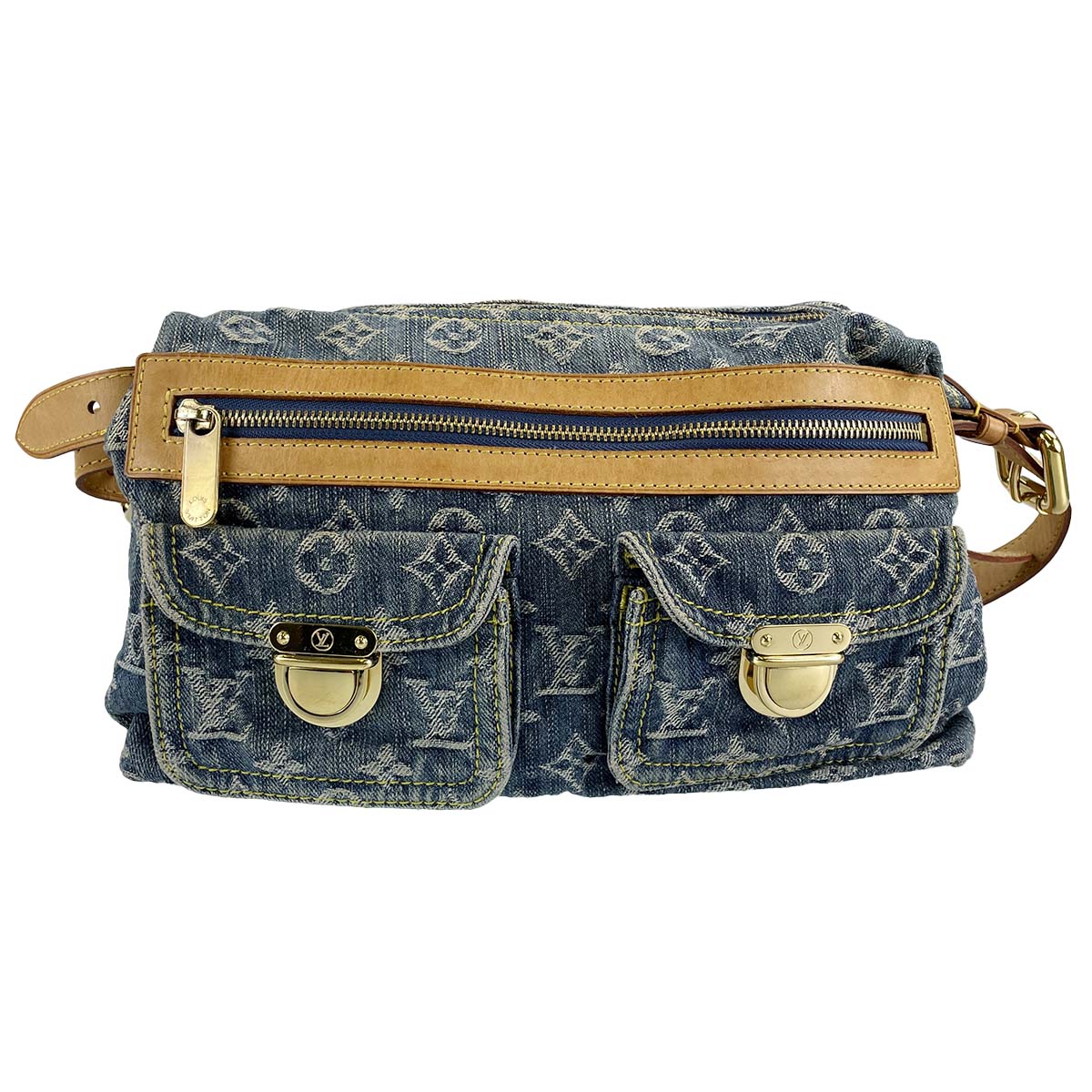 Louis+Vuitton+Baggy+Shoulder+Bag+PM+Blue+Denim for sale online