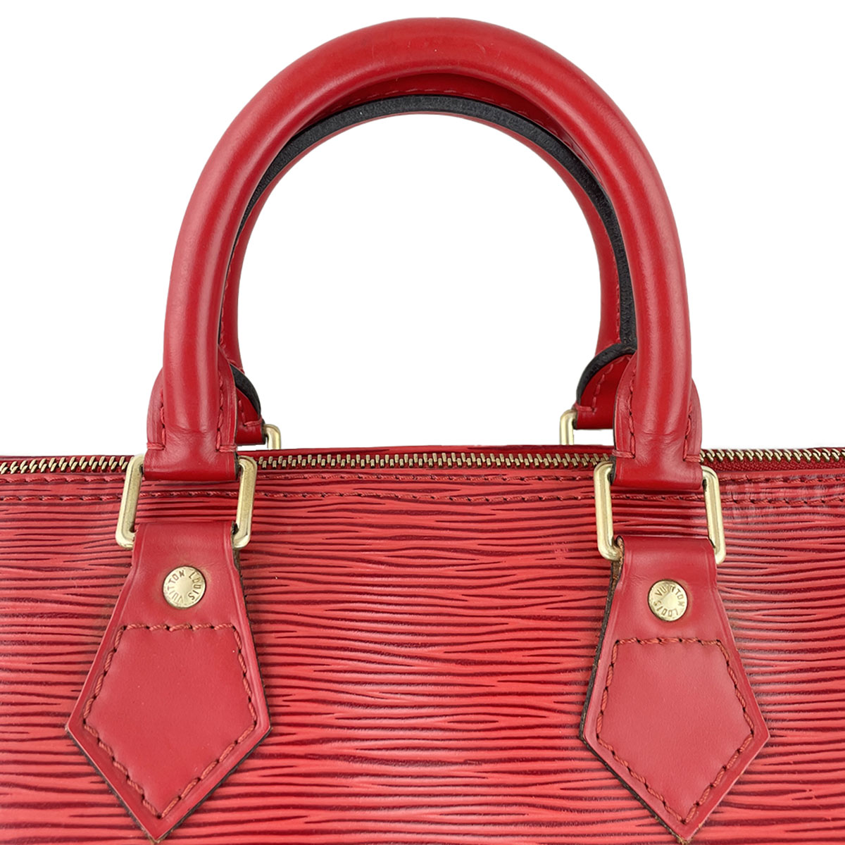 Louis Vuitton Epi Speedy 25 Leather Suede Red Handbag 3644 | eBay