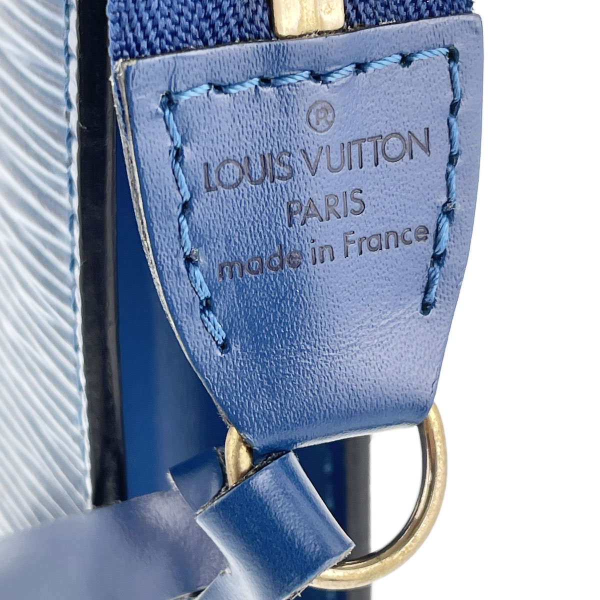 Louis Vuitton Epi Pochette Accessoires Leather Suede Blue Handbag