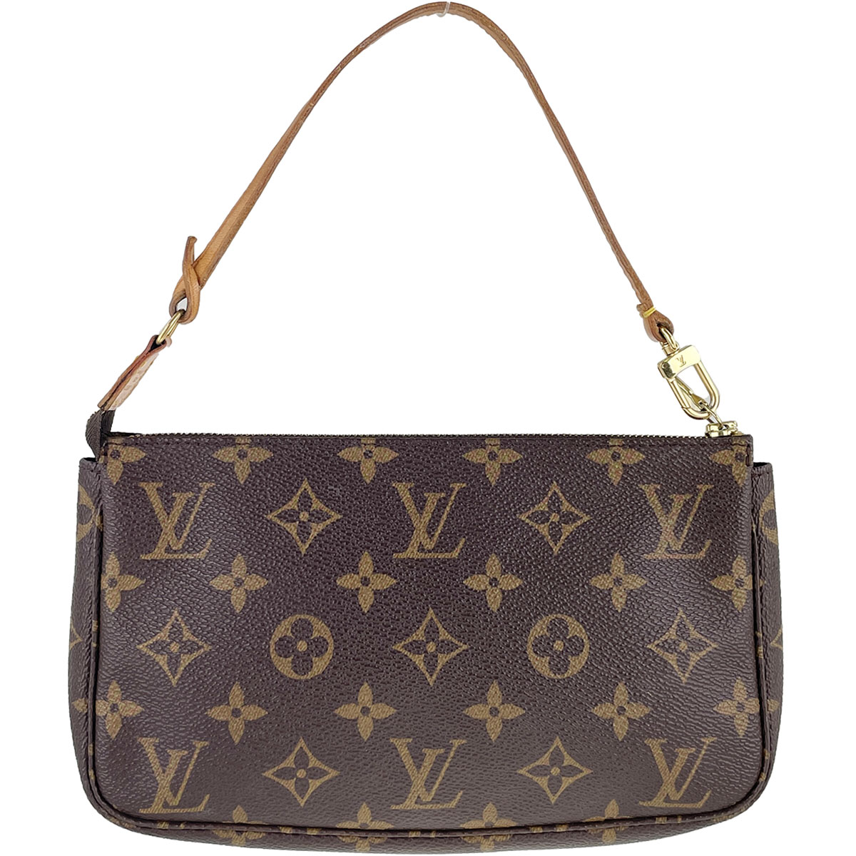 Louis Vuitton Monogram Pochette Accessoires Leather Fabric Brown