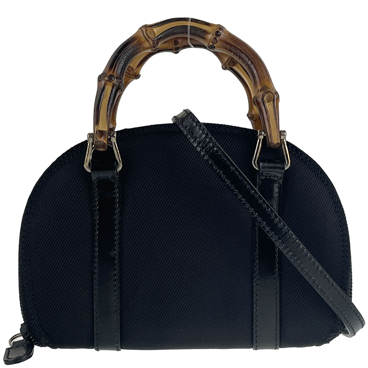 Bamboo handle2way bag／mesh black leather GUCCI Bamboo handle 2way Nylon Leather Black Handbag 2745 | eBay