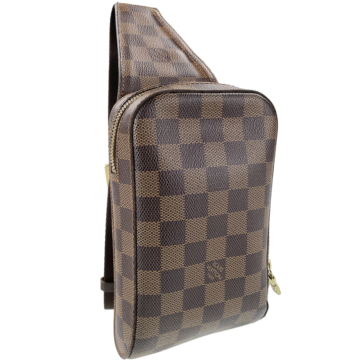 LOUIS VUITTON / バッグ/レザー/BRW/総柄/mi0050 Louis Vuitton Damier Geronimos Leather Fabric Brown Cross body bag