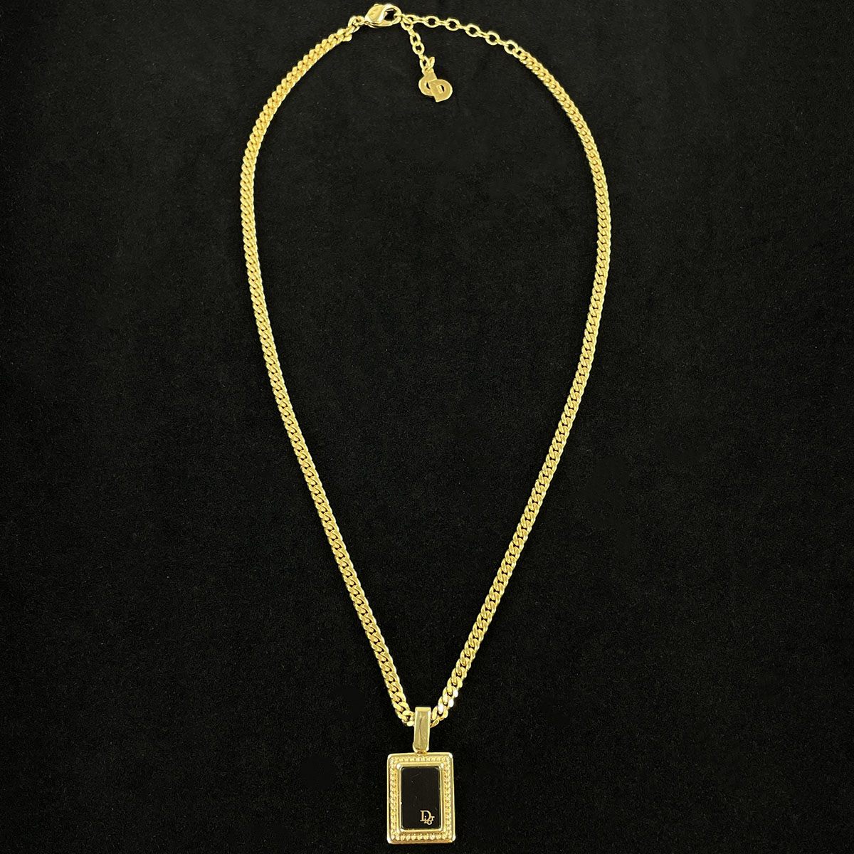 Christian Dior Logo Plate Gold-tone Gold Necklace 2031 | eBay