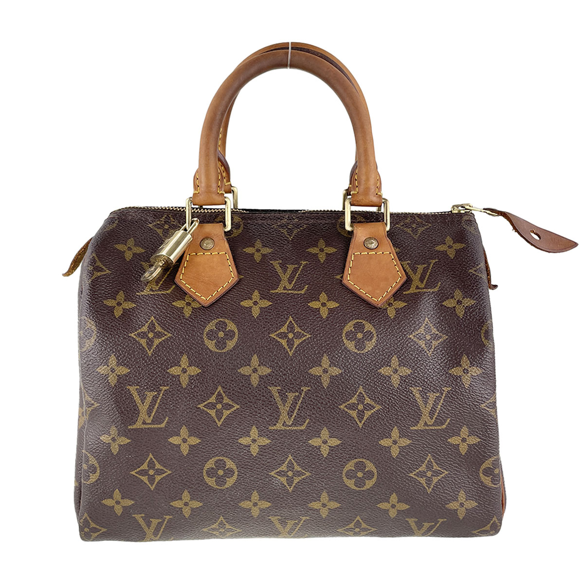 Louis Vuitton Monogram Speedy 25 Leather Fabric Brown