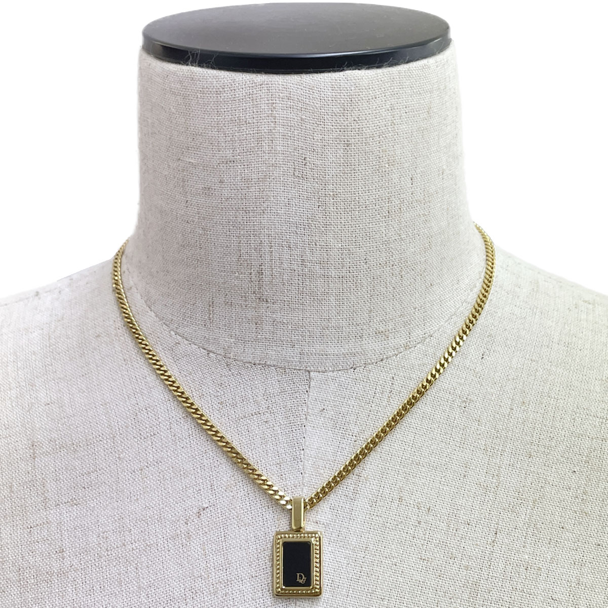 Christian Dior Logo Plate Gold-tone Gold Necklace 2031 | eBay