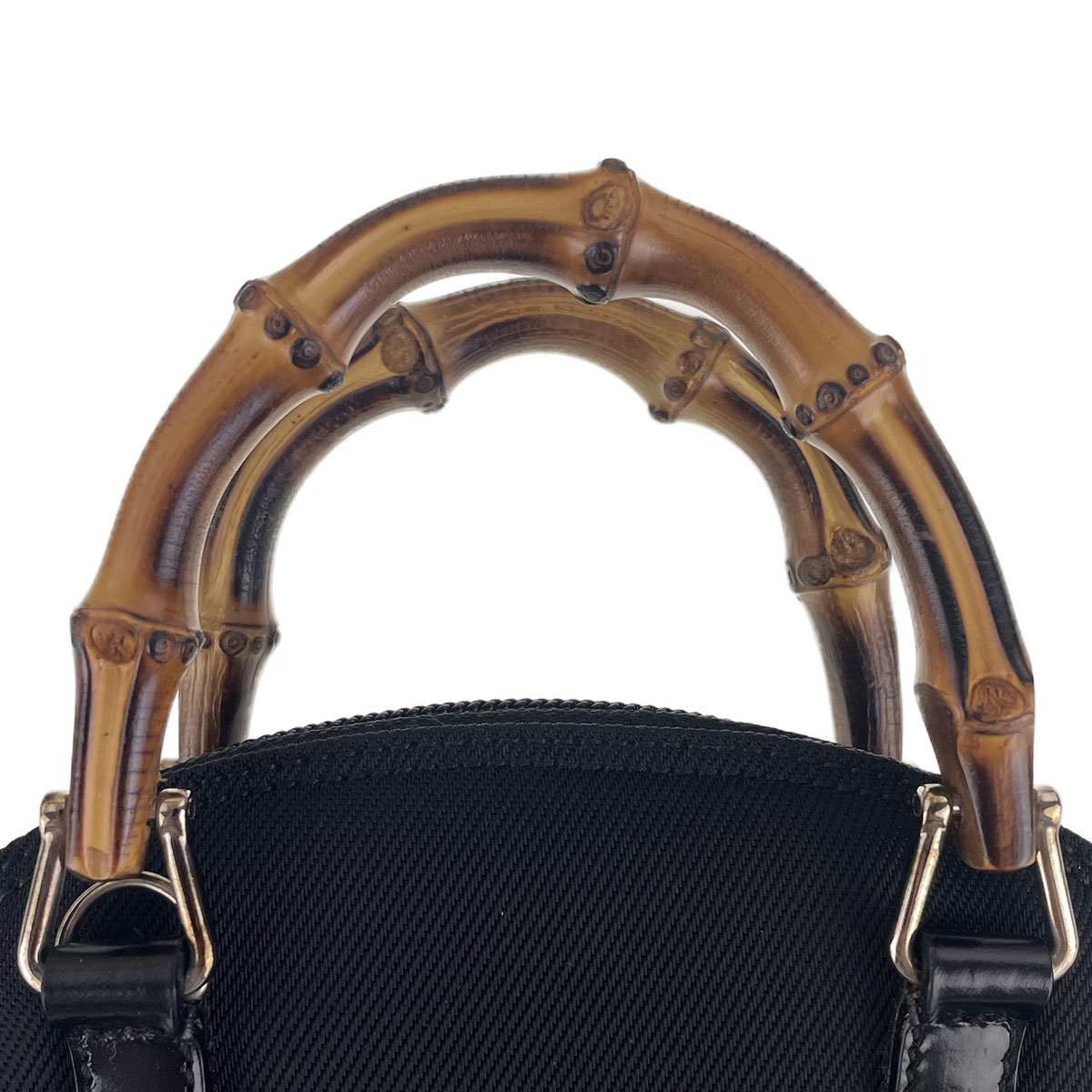 【関税&送料込】Gucci Handbag GUCCI Bamboo handle 2way Nylon Leather Black Handbag 2745 | eBay