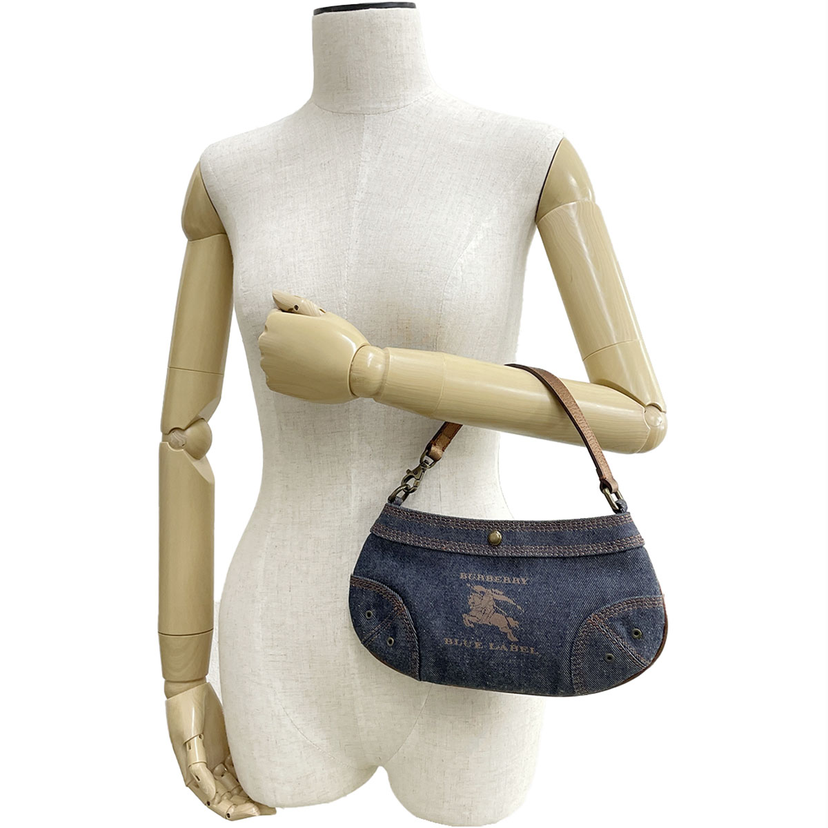 Burberry Blue Label Denim Fabric Cotton Navy Handbag 2190 | eBay