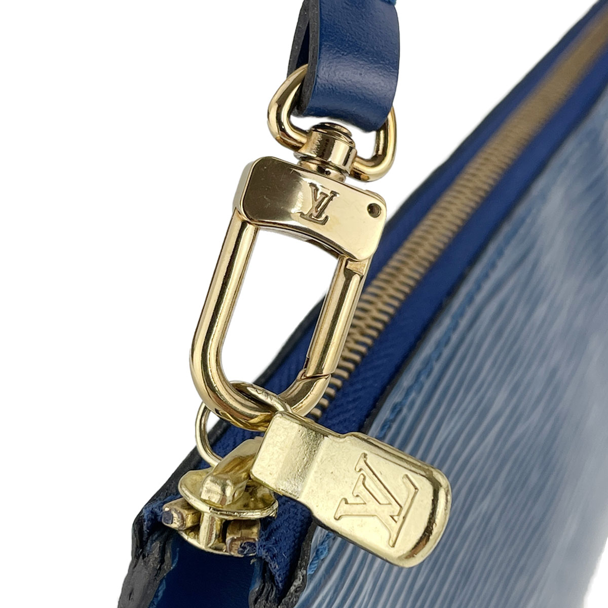Louis Vuitton Epi Pochette Accessoires Leather Suede Blue Handbag